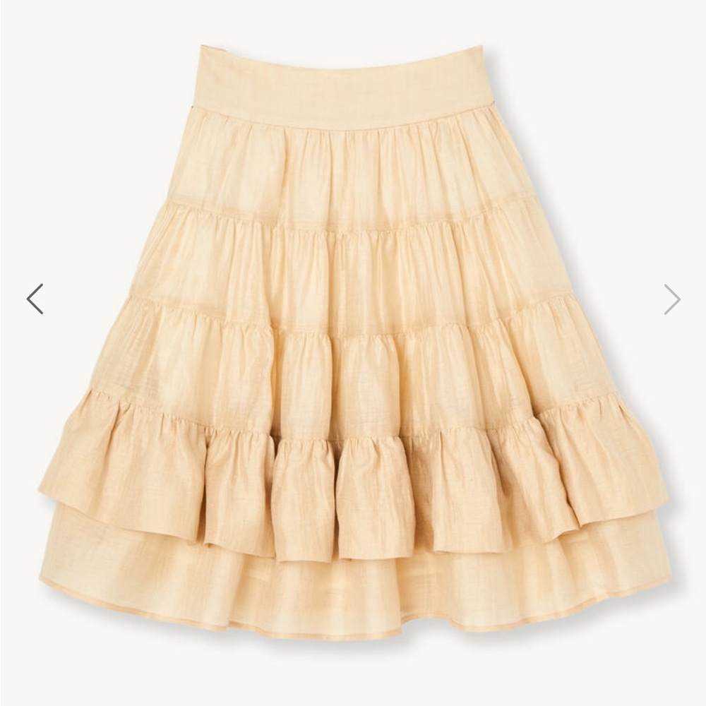 SANDRO| Beige Ruffled Skirt - Picture 5 of 12
